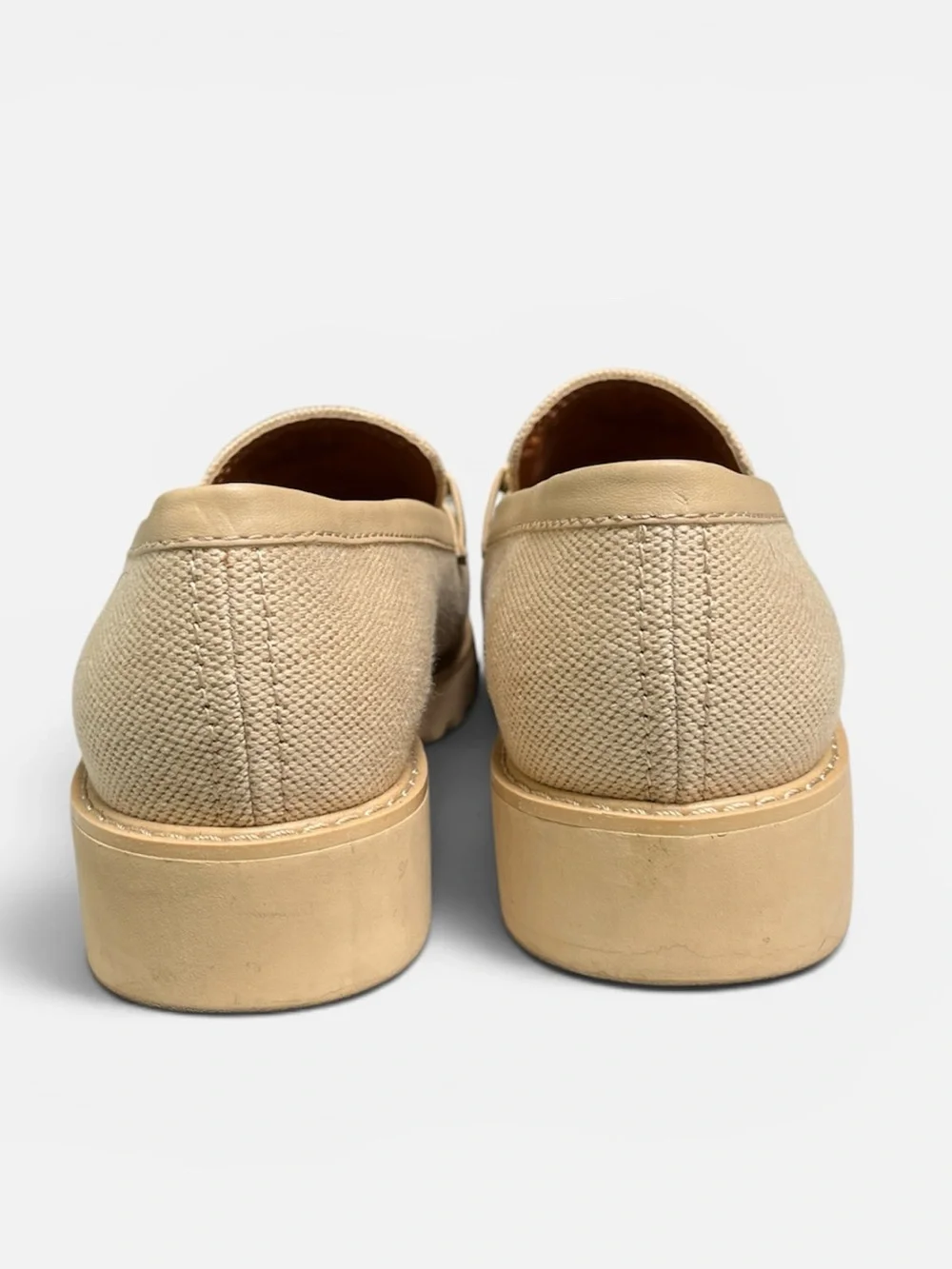 Franco Sarto Cason Woven Canvas Horsebit Loafer in Natural Size 9 1/2